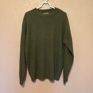 VTG Munsing Wear Mens XL Sweater Green Grey Knitted Pullover Long Sleeve Acrylic